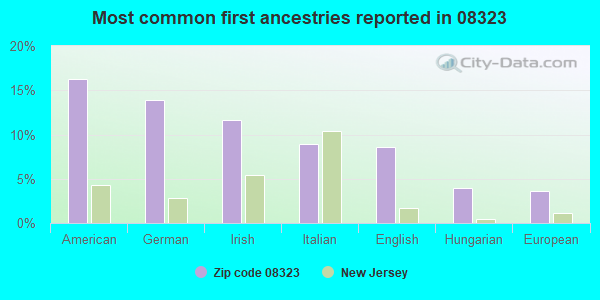 Most common first ancestries reported in 08323