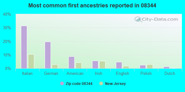 Most common first ancestries reported in 08344