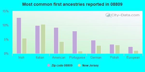 Most common first ancestries reported in 08809