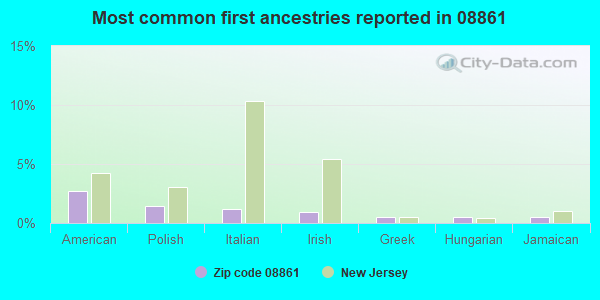 Most common first ancestries reported in 08861