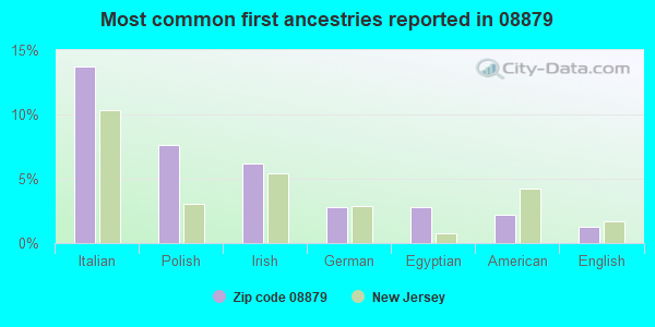 Most common first ancestries reported in 08879