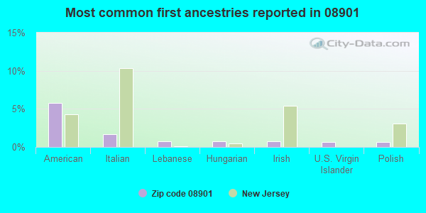 Most common first ancestries reported in 08901