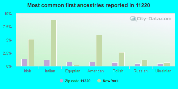 Most common first ancestries reported in 11220