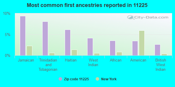 Most common first ancestries reported in 11225