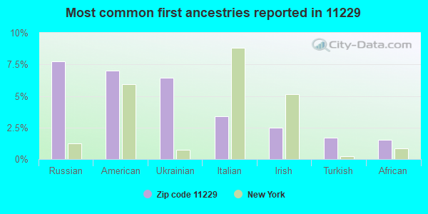 Most common first ancestries reported in 11229