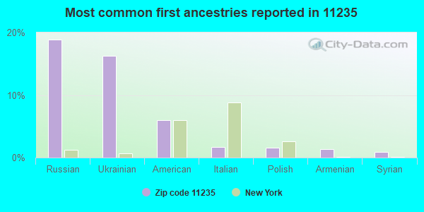 Most common first ancestries reported in 11235