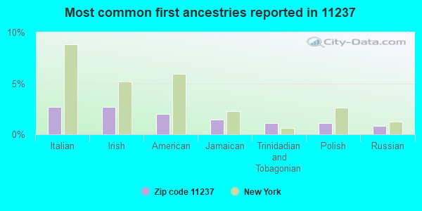 Most common first ancestries reported in 11237