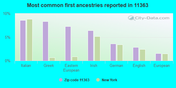 Most common first ancestries reported in 11363