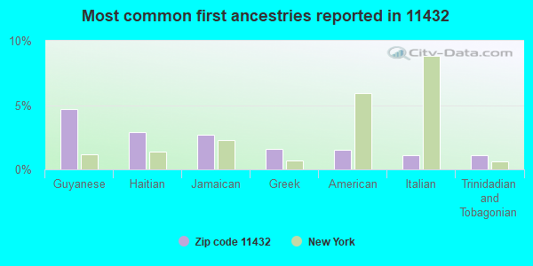 Most common first ancestries reported in 11432