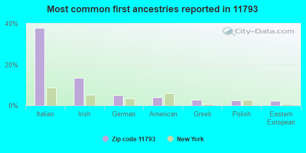 Most common first ancestries reported in 11793