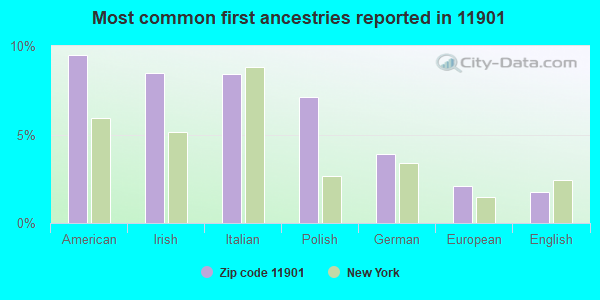 Most common first ancestries reported in 11901