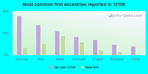Most common first ancestries reported in 12106