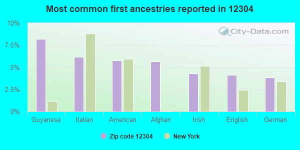 Most common first ancestries reported in 12304