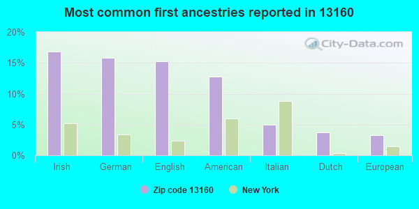 Most common first ancestries reported in 13160