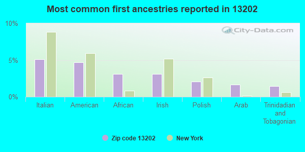 Most common first ancestries reported in 13202