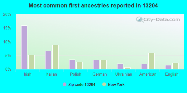 Most common first ancestries reported in 13204