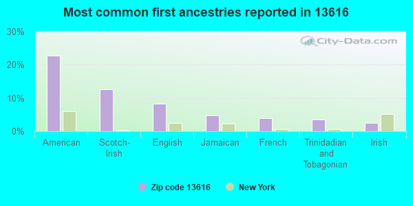 Most common first ancestries reported in 13616
