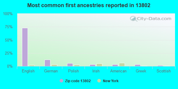 Most common first ancestries reported in 13802