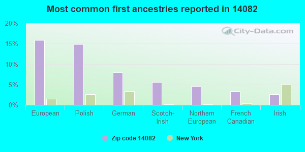 Most common first ancestries reported in 14082