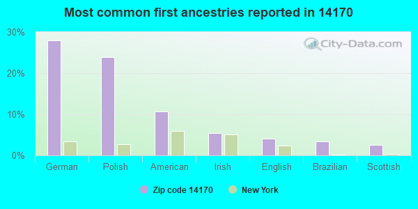 Most common first ancestries reported in 14170