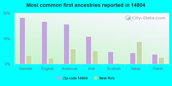 Most common first ancestries reported in 14804