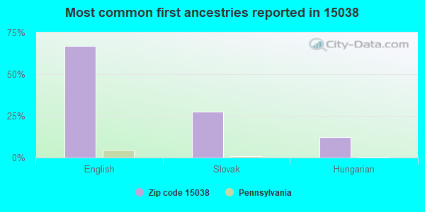 Most common first ancestries reported in 15038
