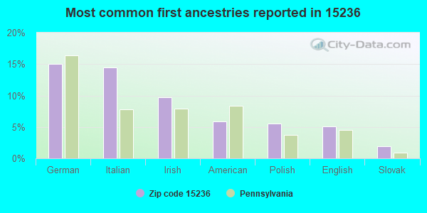 Most common first ancestries reported in 15236