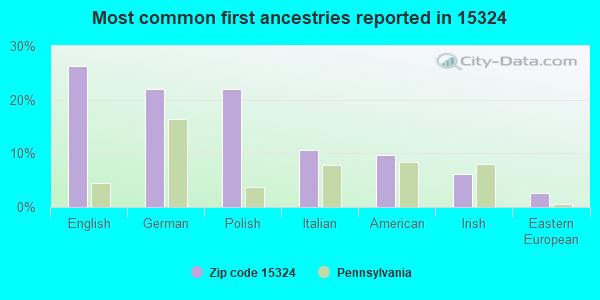 Most common first ancestries reported in 15324