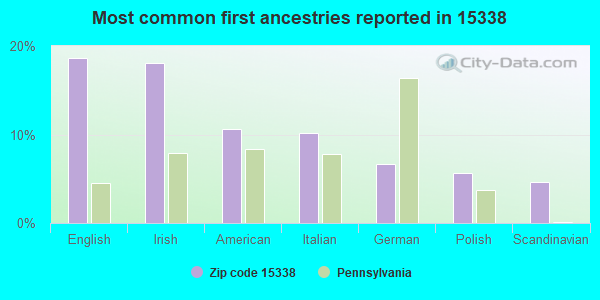 Most common first ancestries reported in 15338