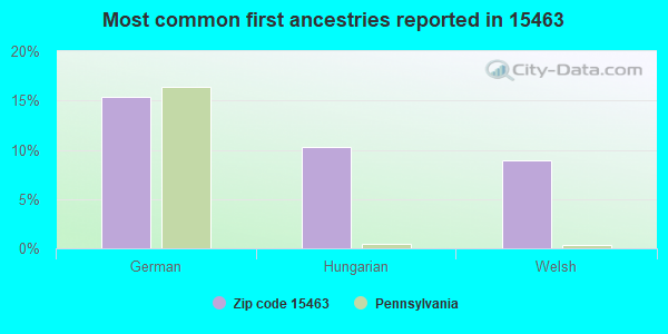 Most common first ancestries reported in 15463