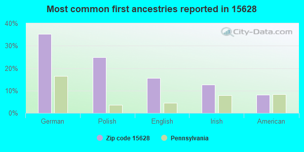 Most common first ancestries reported in 15628