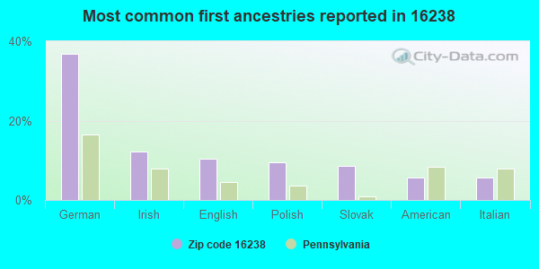 Most common first ancestries reported in 16238