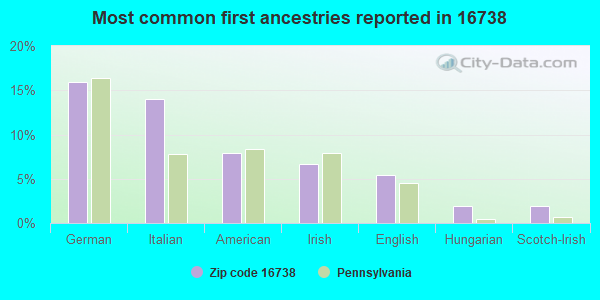 Most common first ancestries reported in 16738