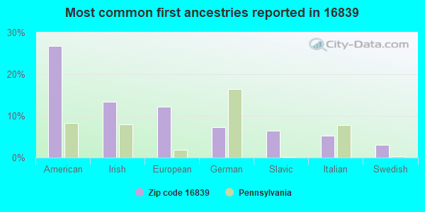 Most common first ancestries reported in 16839