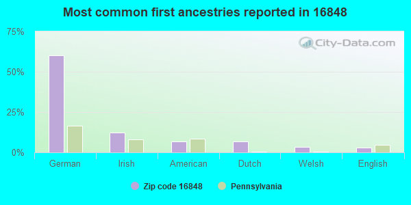 Most common first ancestries reported in 16848