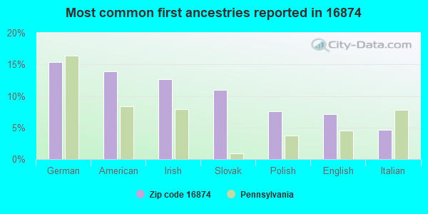 Most common first ancestries reported in 16874