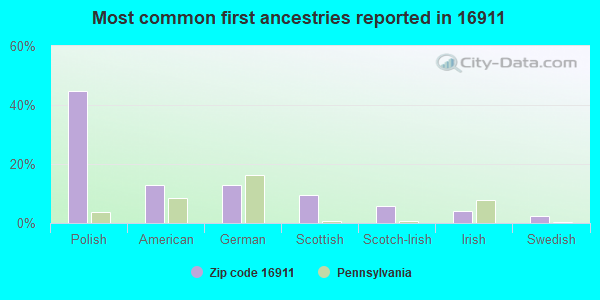 Most common first ancestries reported in 16911