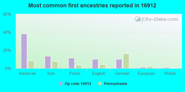 Most common first ancestries reported in 16912
