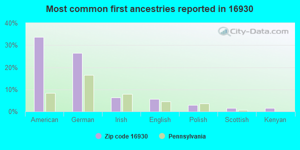 Most common first ancestries reported in 16930