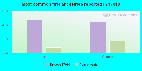 Most common first ancestries reported in 17010