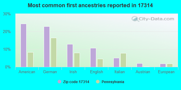 Most common first ancestries reported in 17314