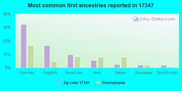 Most common first ancestries reported in 17347