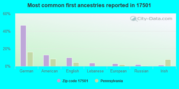 Most common first ancestries reported in 17501