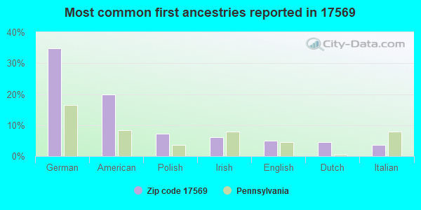 Most common first ancestries reported in 17569