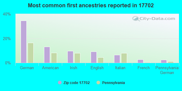 Most common first ancestries reported in 17702