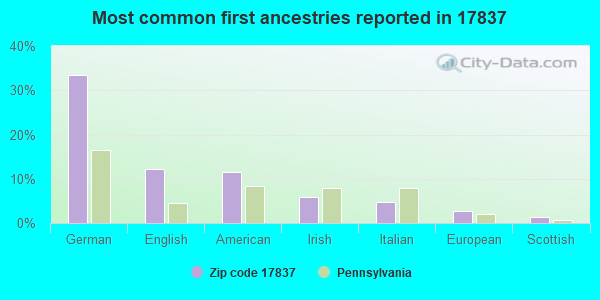 Most common first ancestries reported in 17837