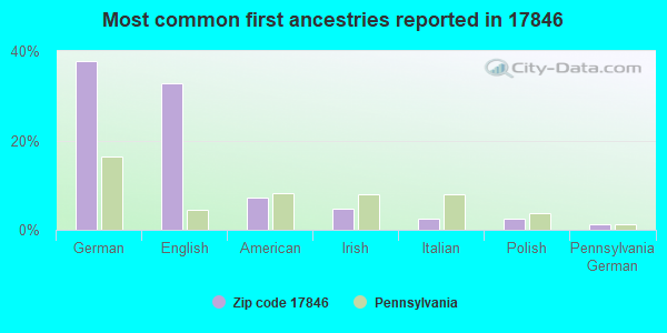 Most common first ancestries reported in 17846