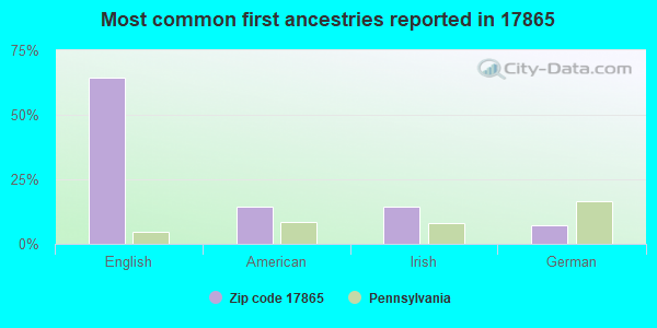 Most common first ancestries reported in 17865