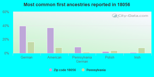 Most common first ancestries reported in 18056