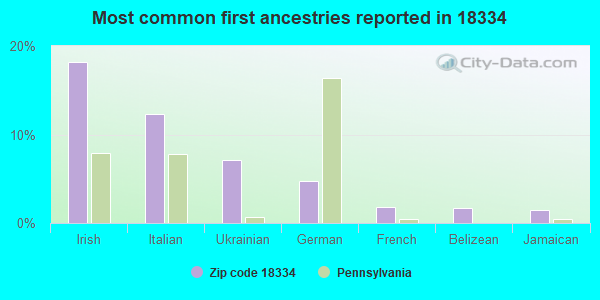 Most common first ancestries reported in 18334